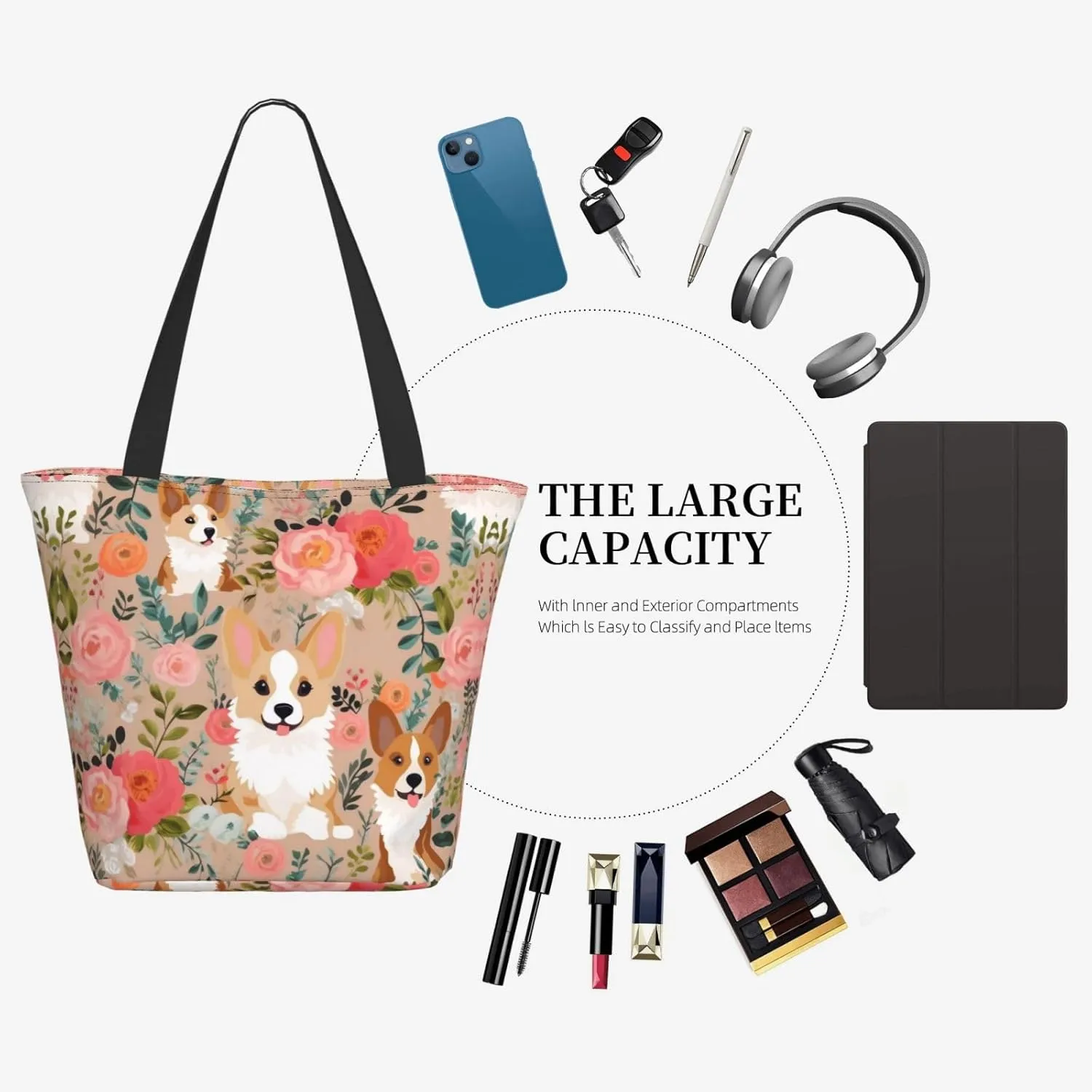 Horses On The Beach Printed Fashionable Large Handbag And Shoulder Bag, Suitable For Various Daily Use