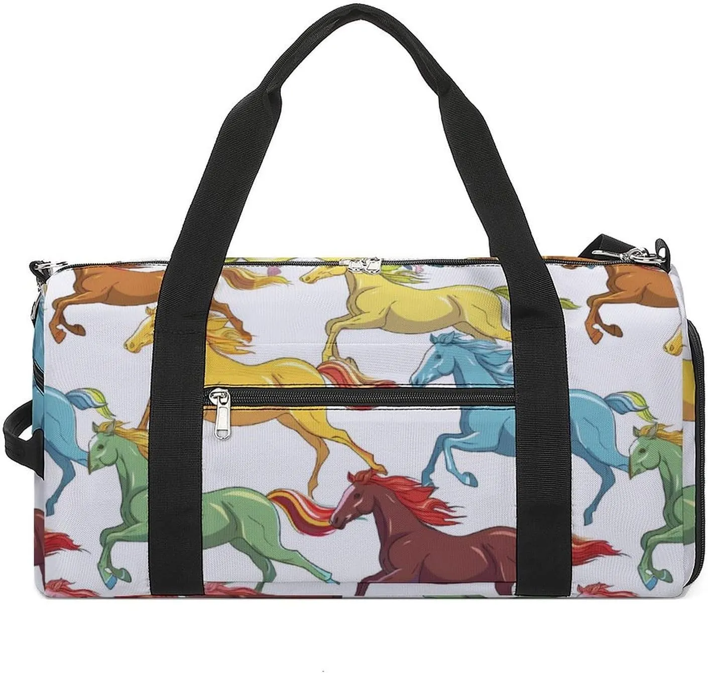 Horses Run Wild Sports Gym Bag for Men Women Travel Duffel Bag with Shoulder Strap