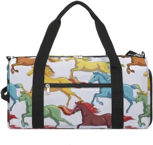 Horses Run Wild Sports Gym Bag for Men Women Travel Duffel Bag with Shoulder Strap
