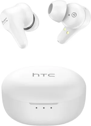 HTC True Wireless Earbuds Plus Active Noise Cancellation, in Ear Headphone Bluetooth 5.3 with USB C Charging Case, 4 Mics ENC Clear Calls, Deep Bass Stereo Sound, IPX5 Waterproof for iOS and Android