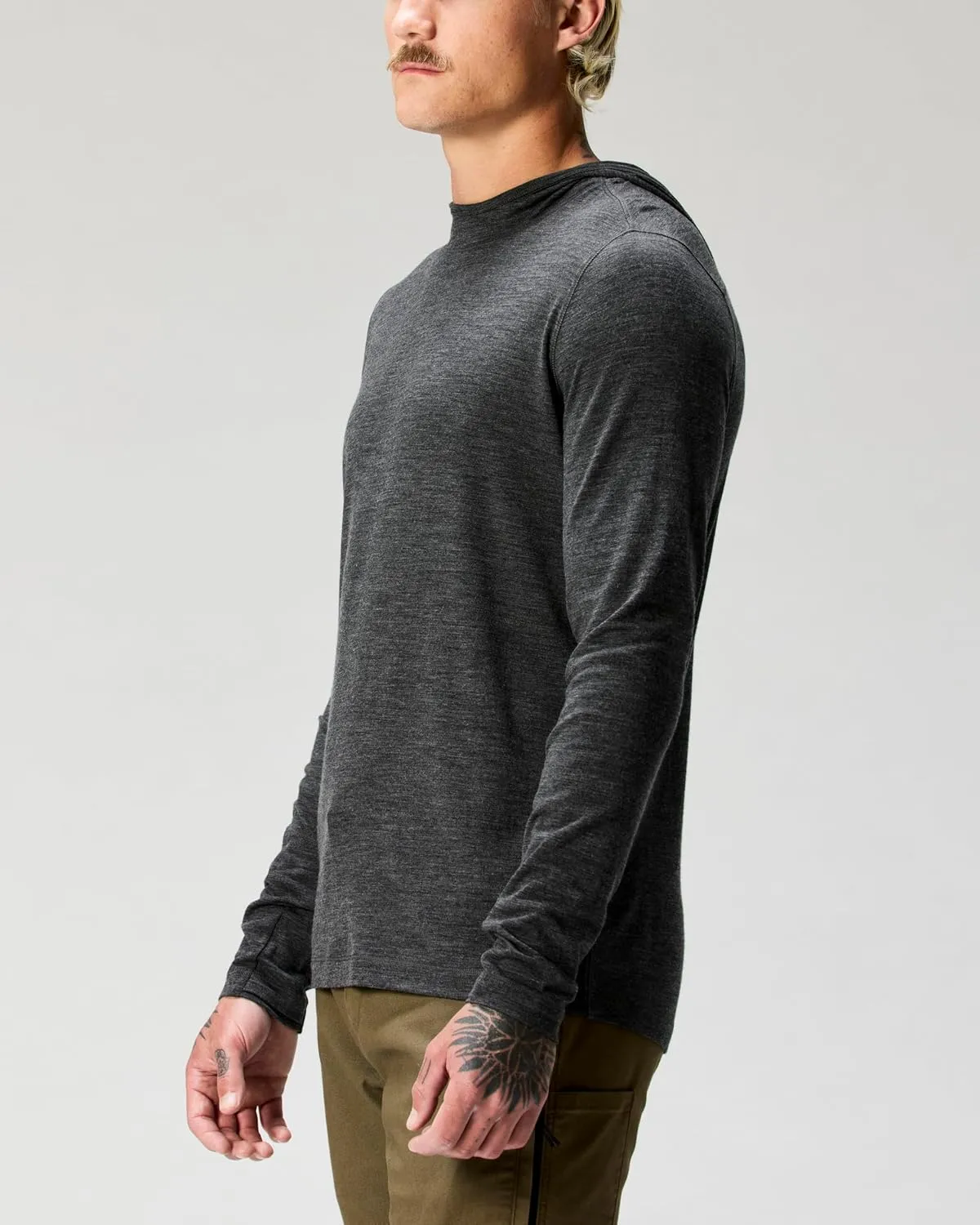 Huckberry Proof 72-Hour Merino Wool UPF Hoodie, Mens Merino Wool Hoodie with Sun Protection, Anti Odor