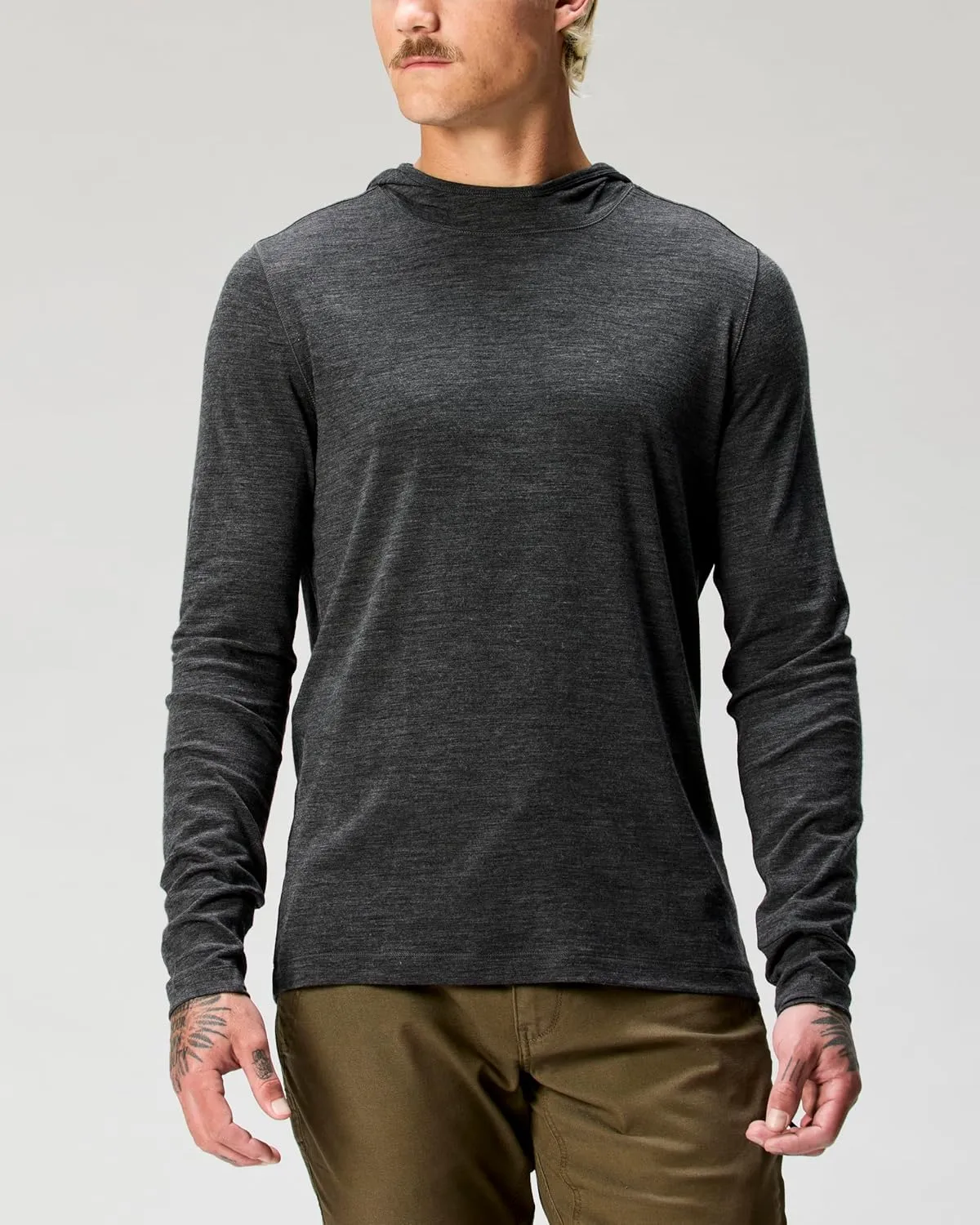 Huckberry Proof 72-Hour Merino Wool UPF Hoodie, Mens Merino Wool Hoodie with Sun Protection, Anti Odor