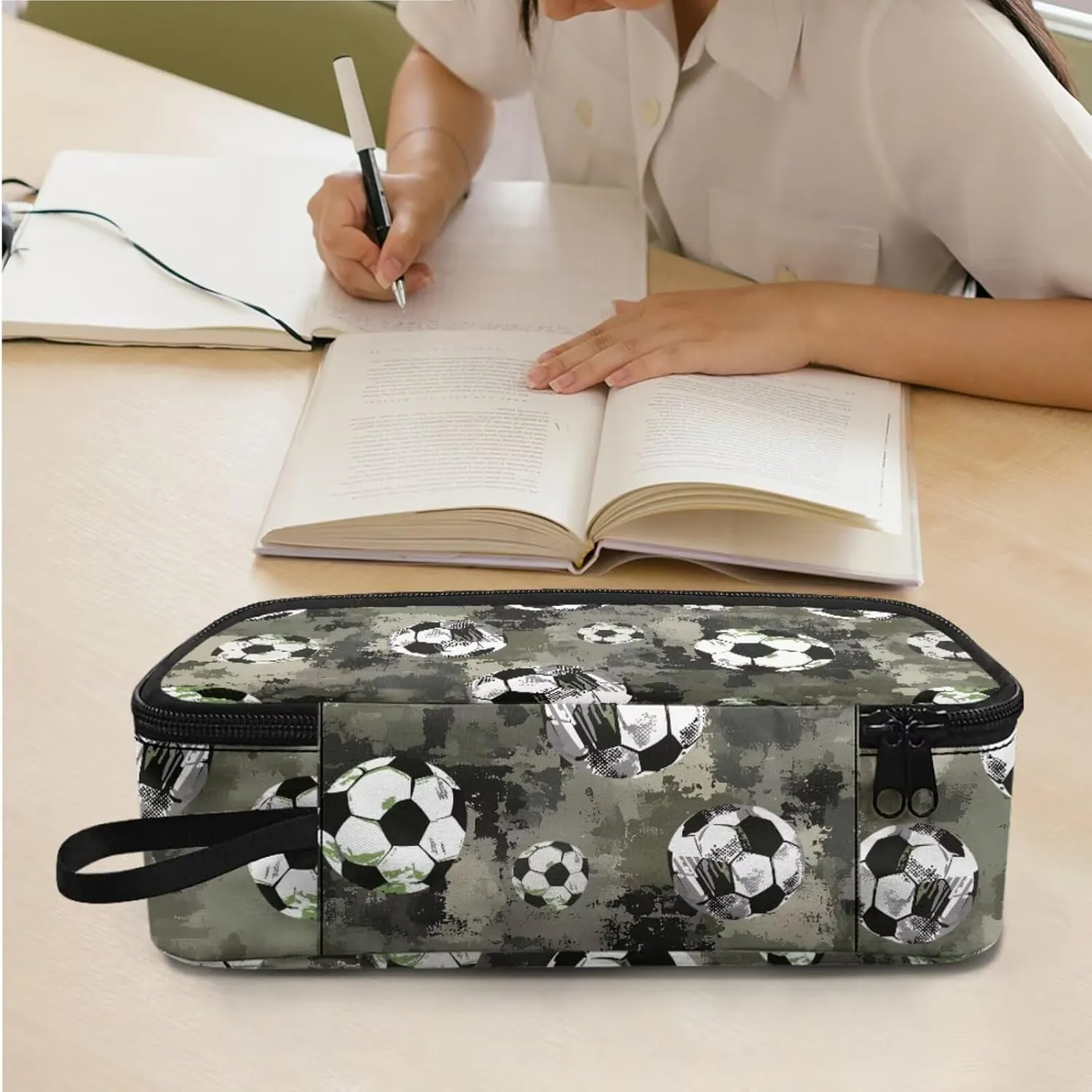 HUGS IDEA Camouflage Football School Backpack for Boys with Lunch Box Cool Kids Bookbag for Boys 6-8 Kids Backpack for Elementary Studnets Book Bag Set Lightweight Children's Schoolbag