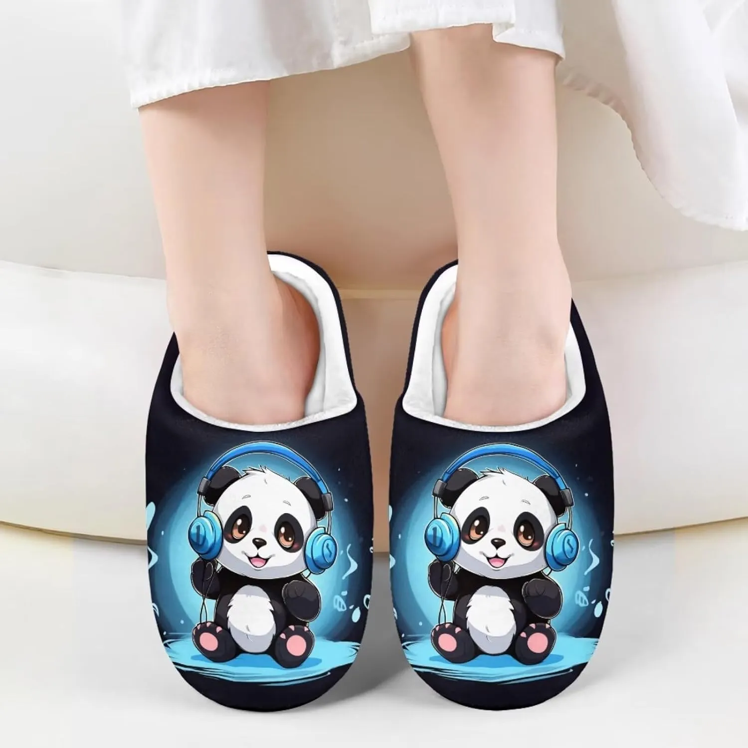 HUIACONG TPR Sole Boys Girls Indoor/Outdoor Slippers Fuzzy Unisex House Shoes