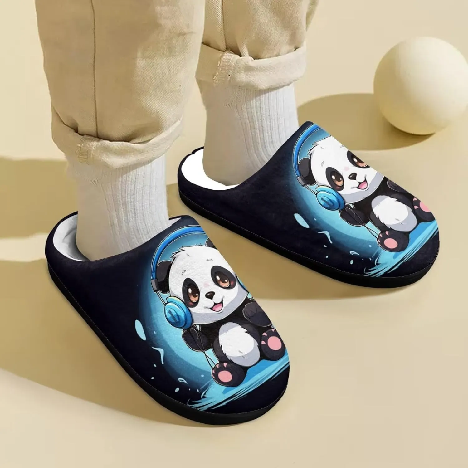 HUIACONG TPR Sole Boys Girls Indoor/Outdoor Slippers Fuzzy Unisex House Shoes