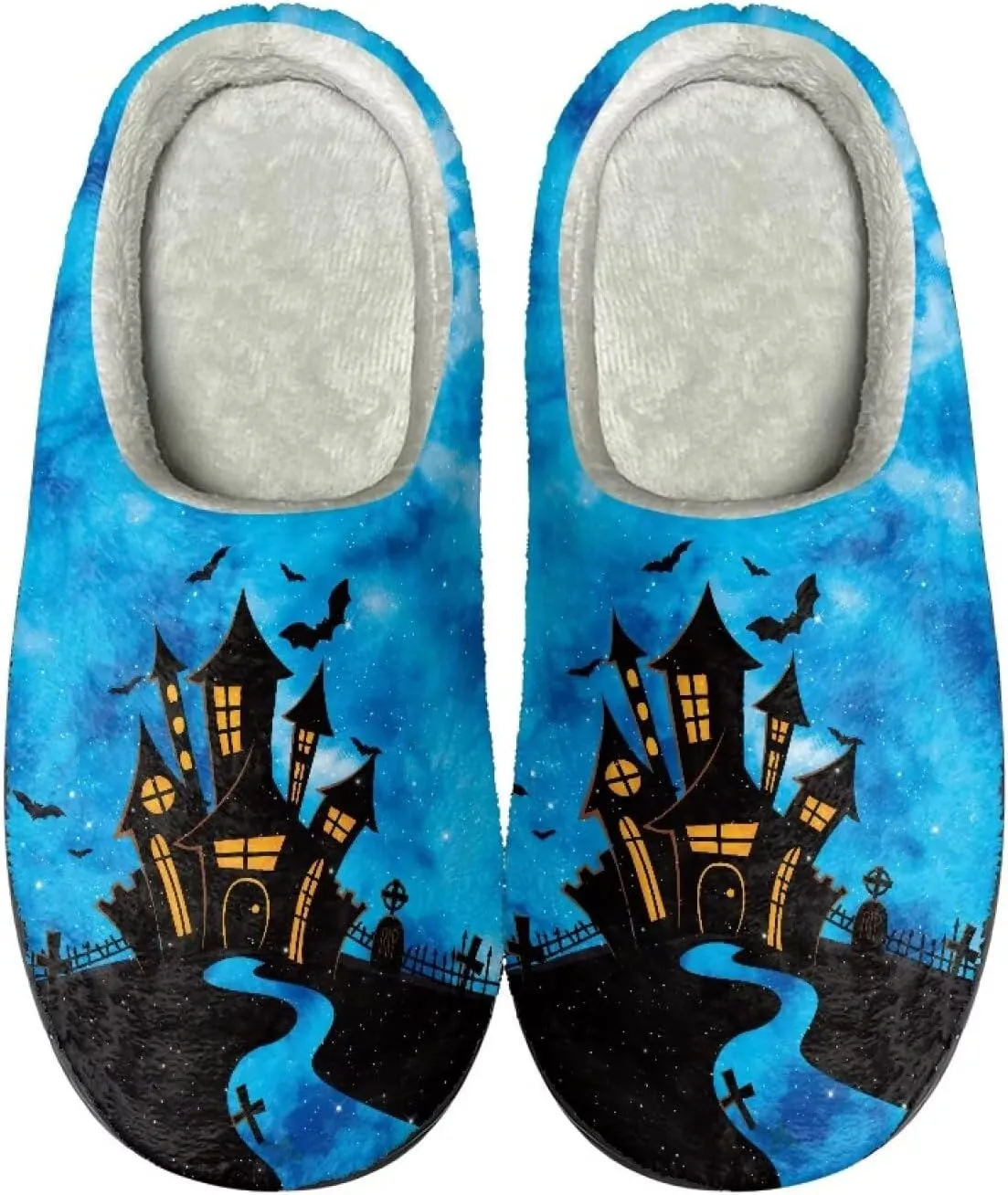 HUIACONG TPR Sole Men Women Indoor/Outdoor Slippers Fuzzy Unisex House Shoes