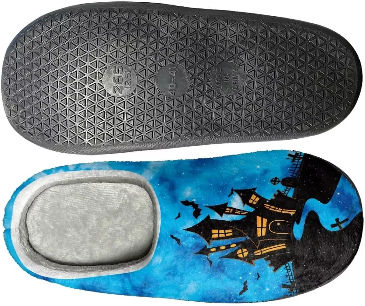 HUIACONG TPR Sole Men Women Indoor/Outdoor Slippers Fuzzy Unisex House Shoes