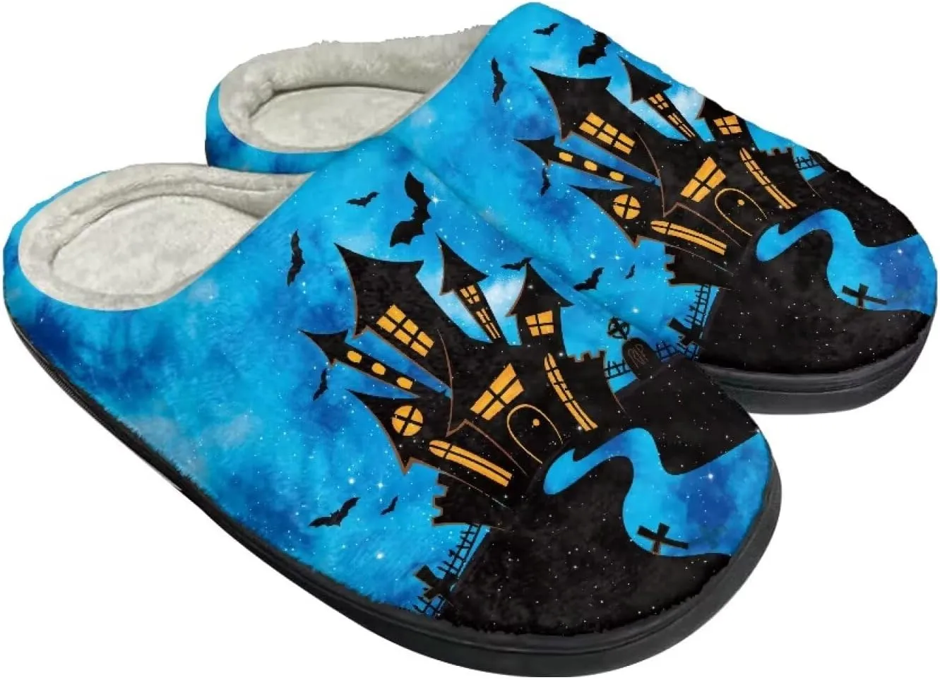 HUIACONG TPR Sole Men Women Indoor/Outdoor Slippers Fuzzy Unisex House Shoes