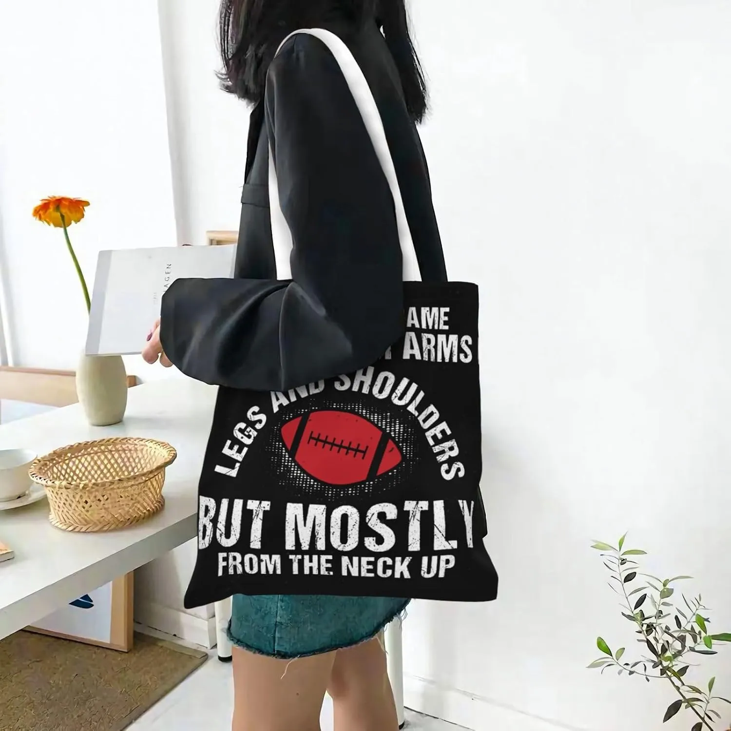 I'd Rather Be In Hawaii Canvas Tote Bag for Women Reusable Grocery Shoulder Bags Shopping Handbags