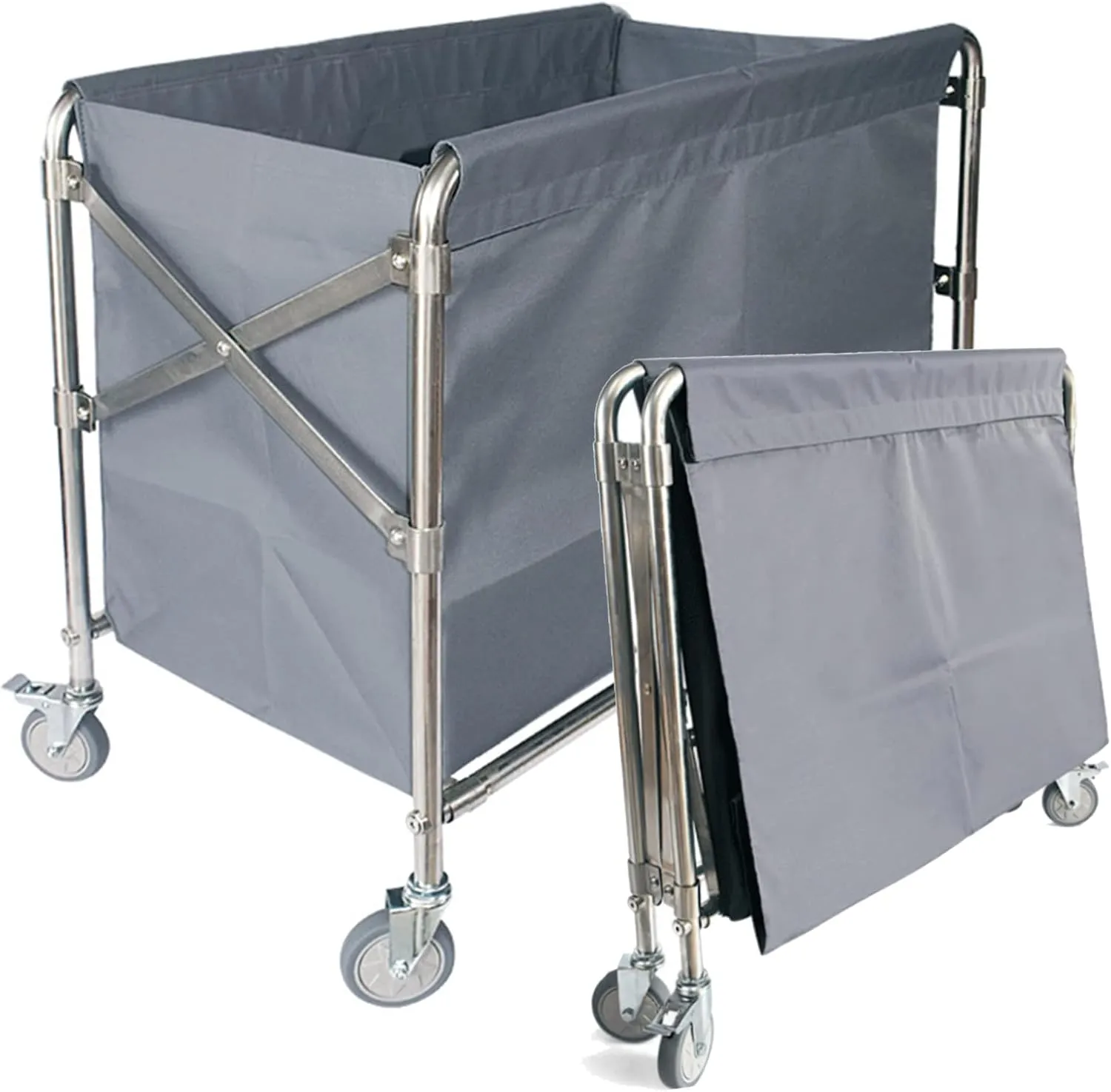 Industrial Collapsible Laundry Cart with Wheels 12 Bushel (400l) Commercial Laundry Hamper Large Heavy Duty Rolling Laundry Basket Waterproof Laundry Trucks for Home Organizer Storage