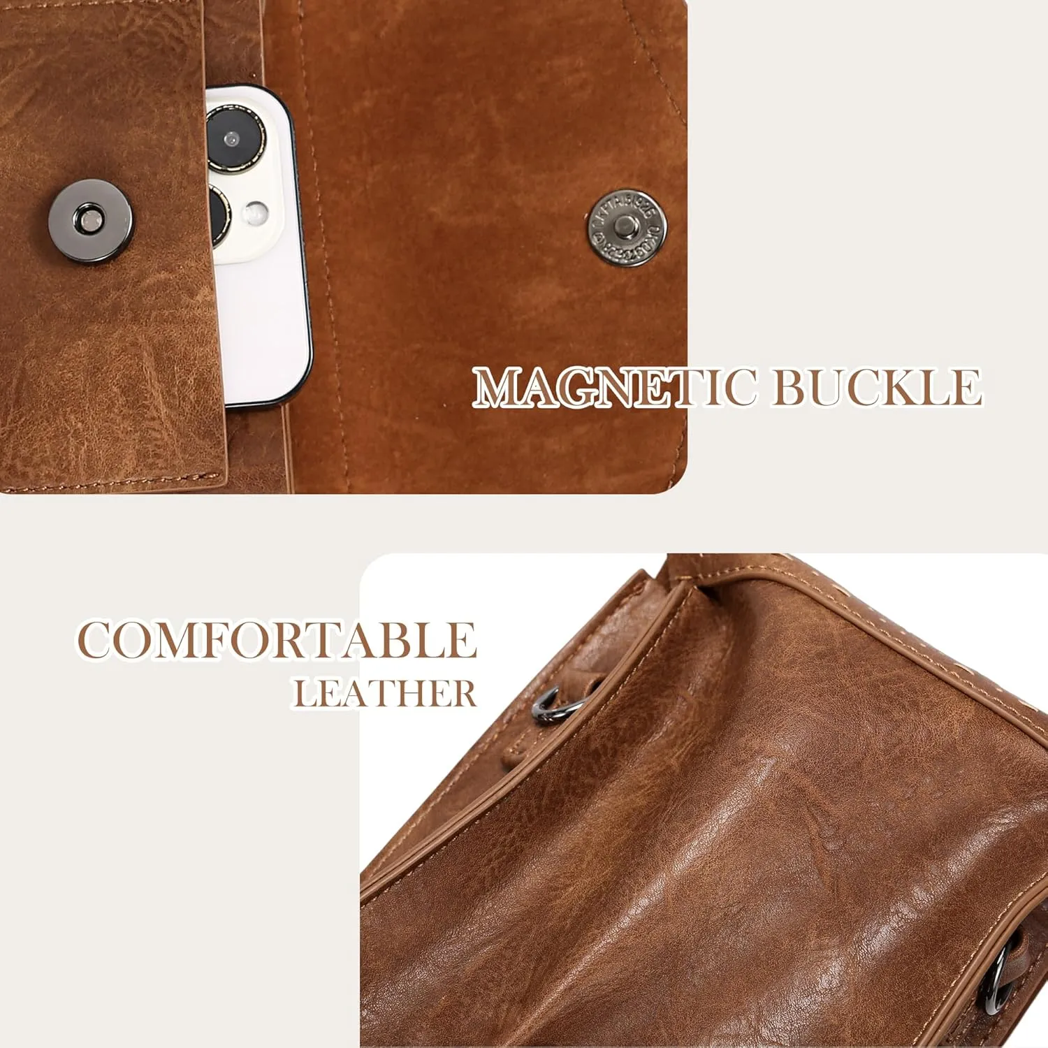 INICAT Small Crossbody Bags for Women Gifts for Teenage Girls Leather Cell Phone Purse