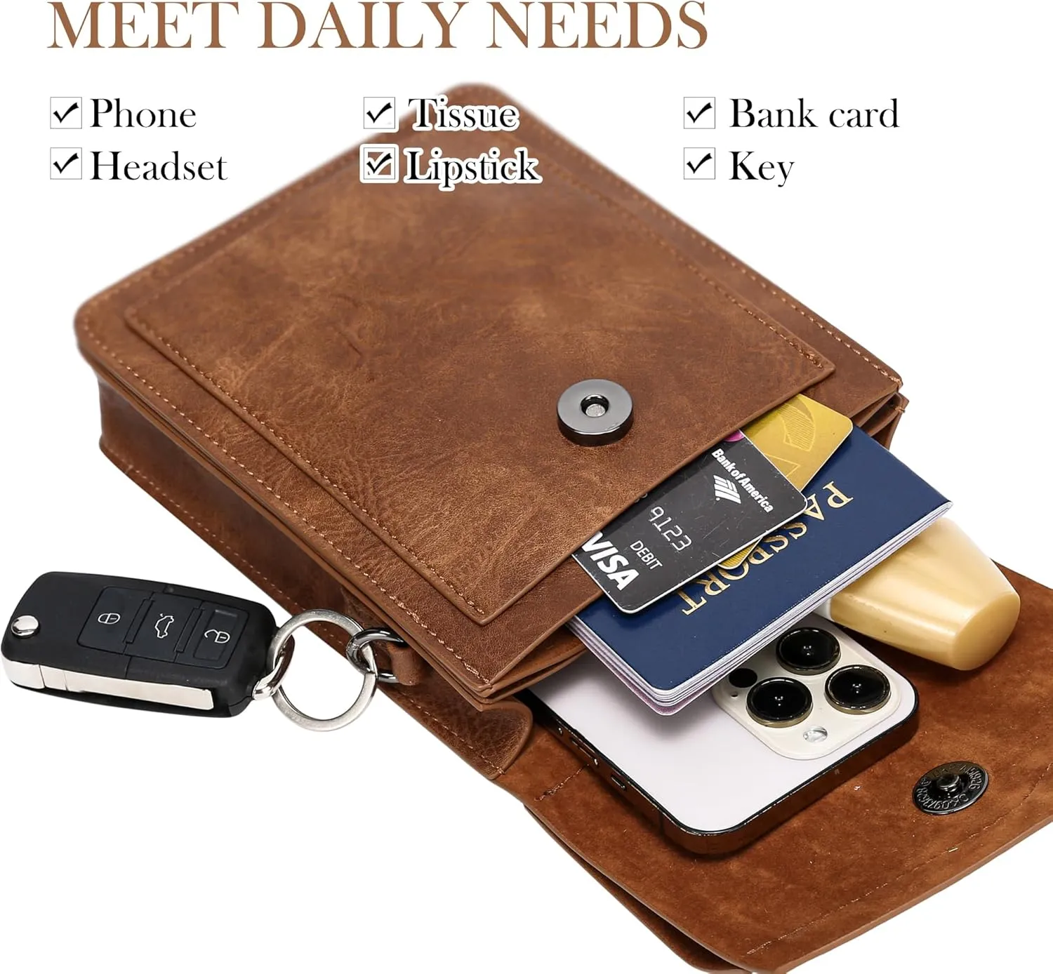 INICAT Small Crossbody Bags for Women Gifts for Teenage Girls Leather Cell Phone Purse