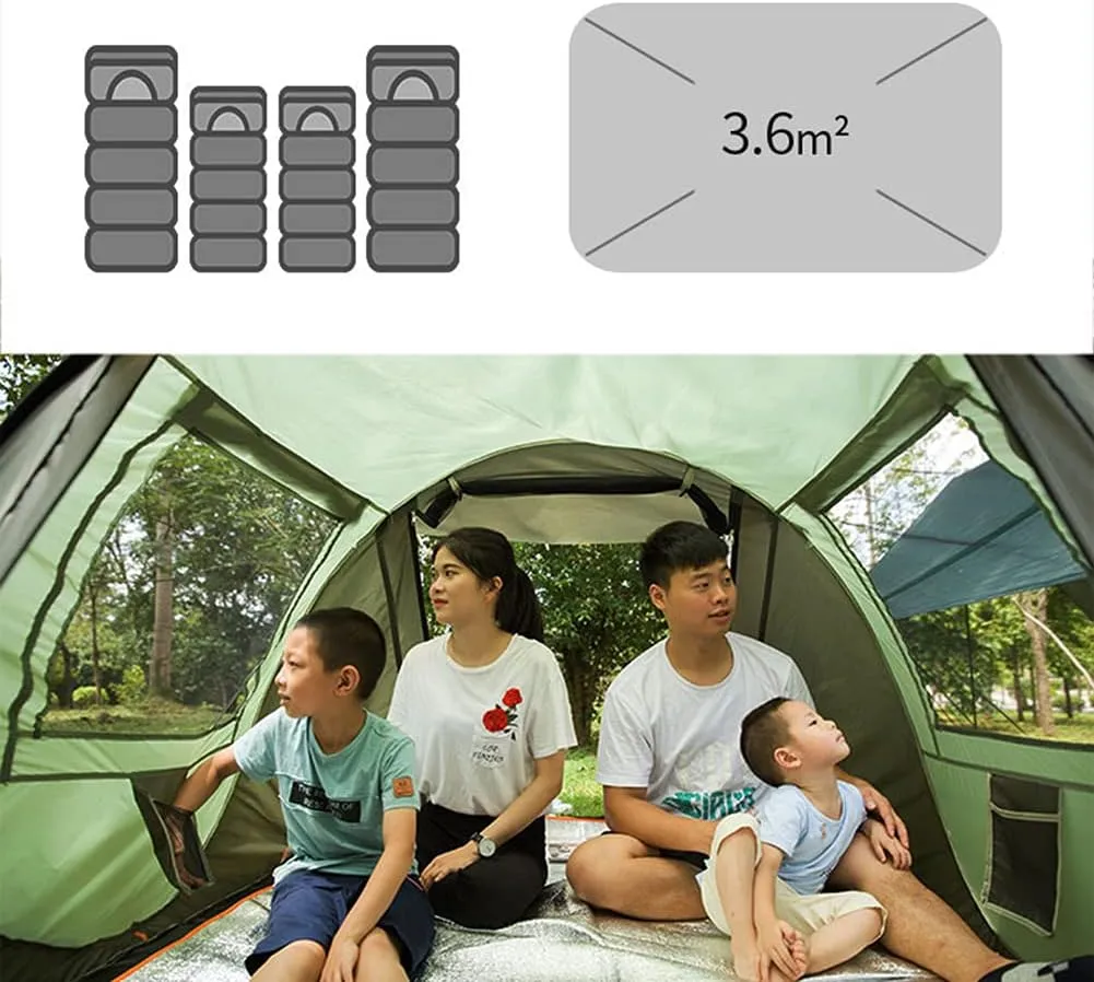 Instant Family Tent for Camping,Hiking & Traveling Automatic Camping Tent 2 Second Setup Pop Up Tent - 2 Big Doors and 2 Mesh Windows