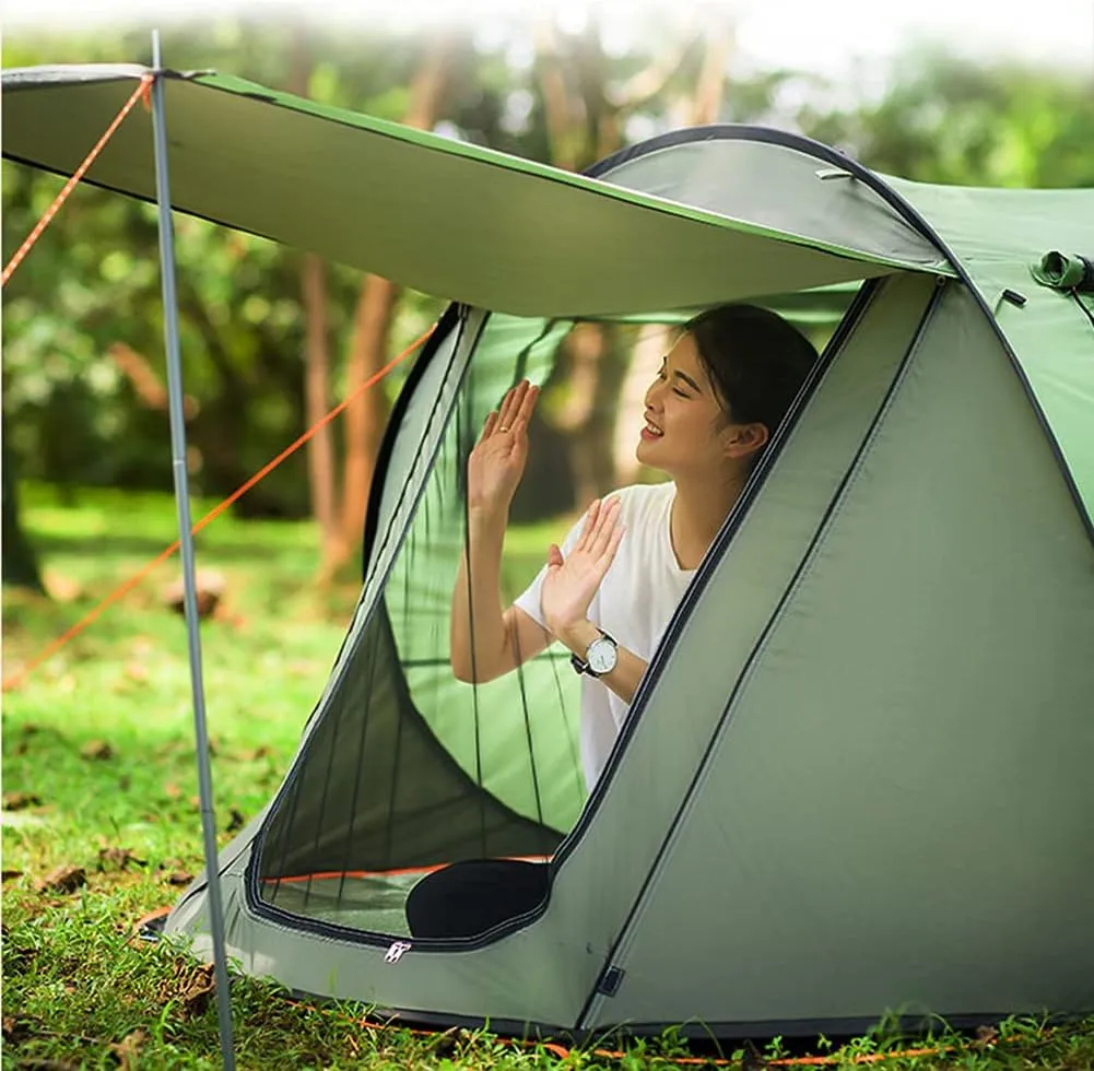 Instant Family Tent for Camping,Hiking & Traveling Automatic Camping Tent 2 Second Setup Pop Up Tent - 2 Big Doors and 2 Mesh Windows