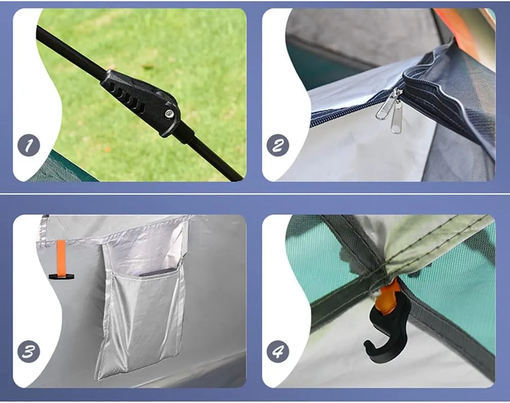 Instant Pop Up Camping Tent for 3 to 8 People Family Tent Double Layer Lightweight with Carry Bag for Outdoor Camping Hiking Climbing Fishing