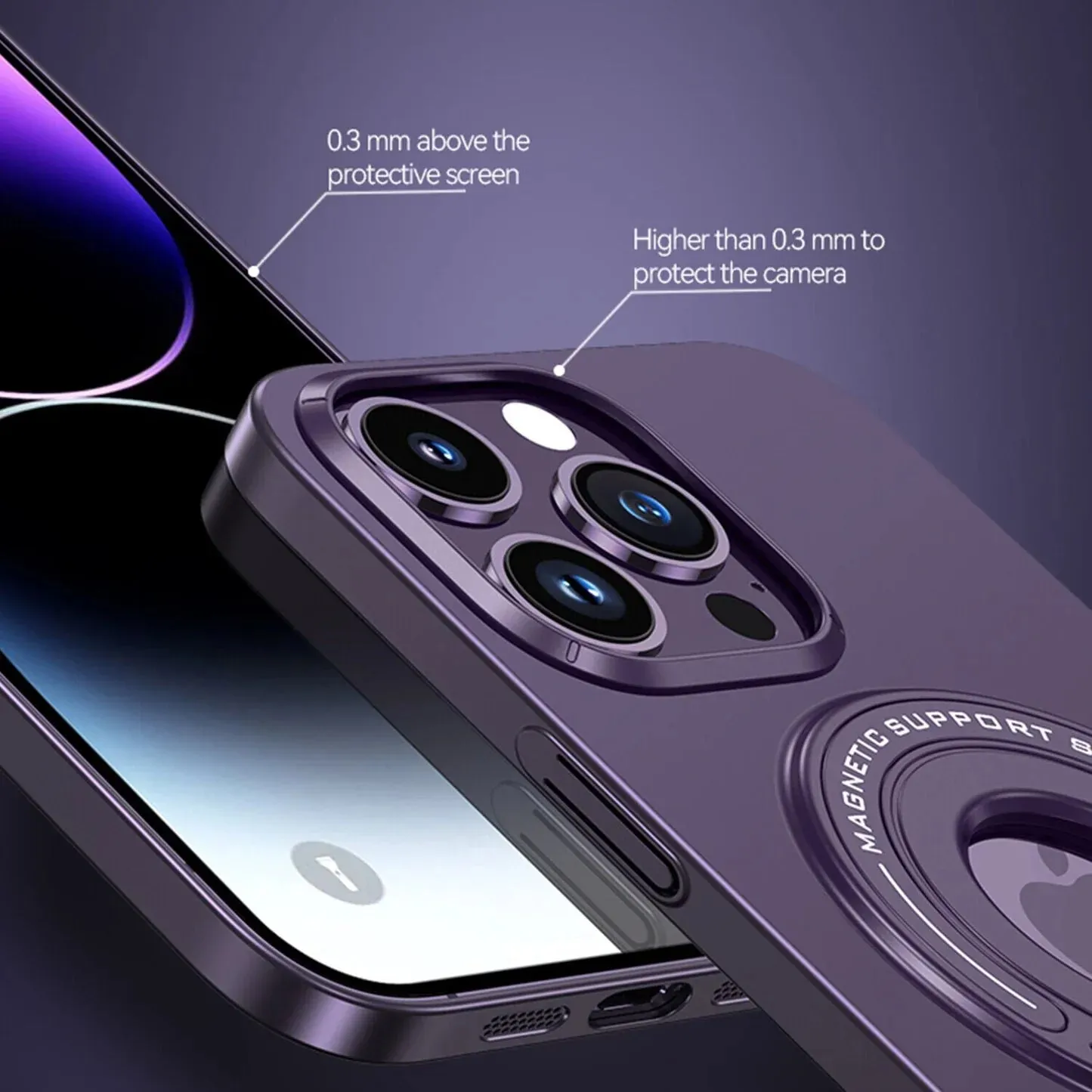 iPhone 14 Pro Magnetic Metal Stand Shockproof Case
