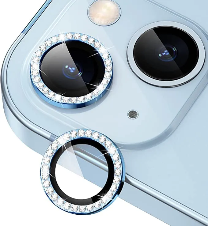 iPhone 15 Series Diamond Camera Lens tector for Apple  | HD Clear Real Glass tection   Metal Alloy Full Fit Lens Ring Cover