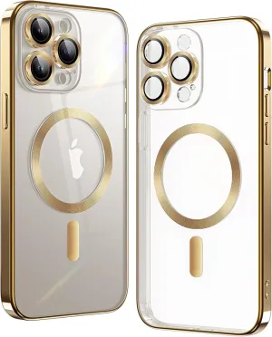 iPhone 16 Pro Gold Electro MagSafe Case With Camera Glass Protection