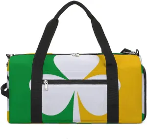 Ireland Irish Shamrock Flag Sports Gym Bag for Men Women Travel Duffel Bag with Shoulder Strap