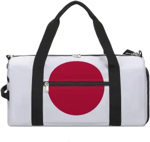 Japan Flag Duffel Bag for Men Women with Shoe Compartment Weekender Tote