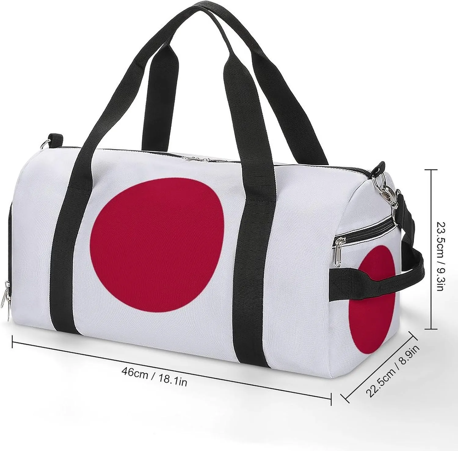 Japan Flag Duffel Bag for Men Women with Shoe Compartment Weekender Tote