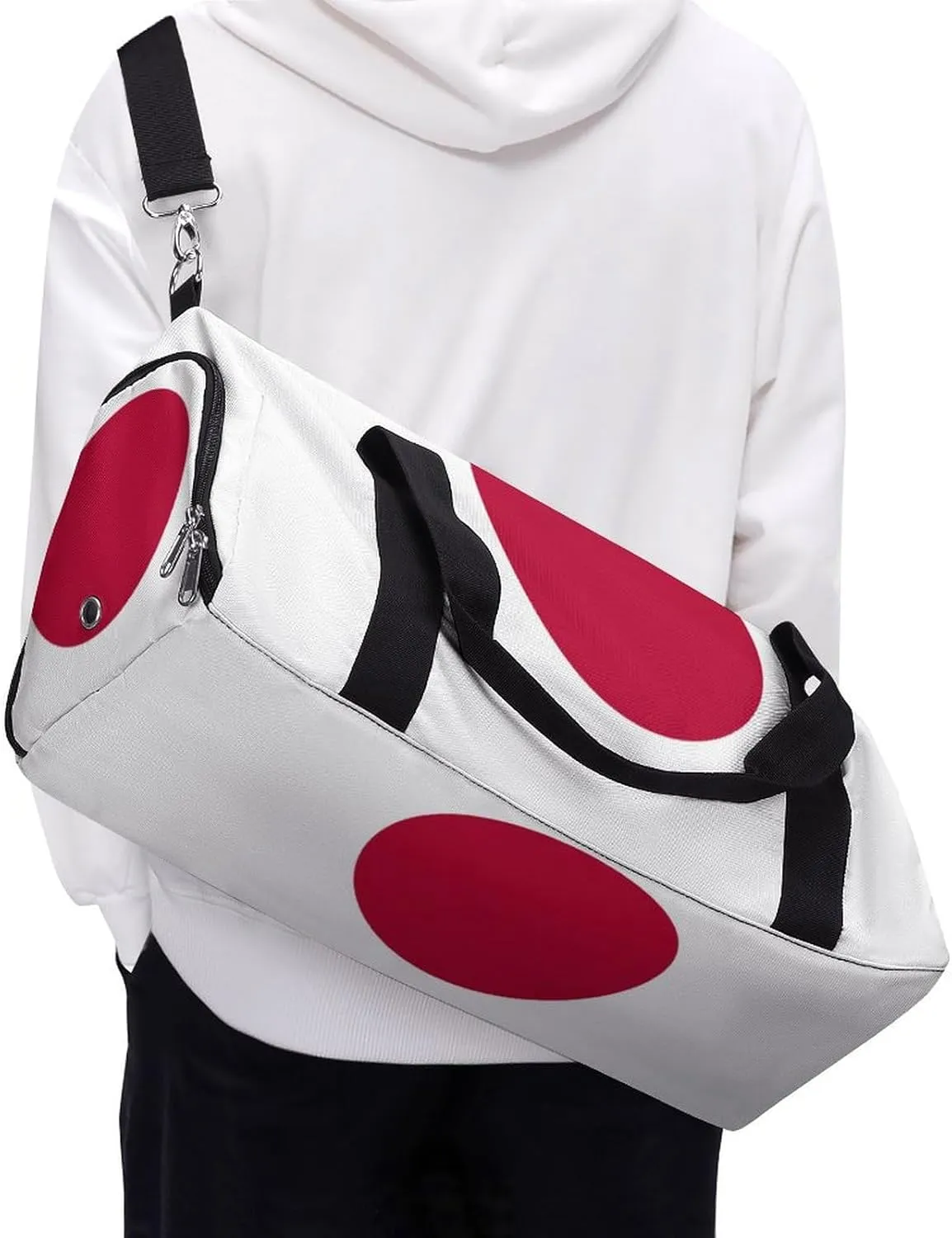 Japan Flag Duffel Bag for Men Women with Shoe Compartment Weekender Tote