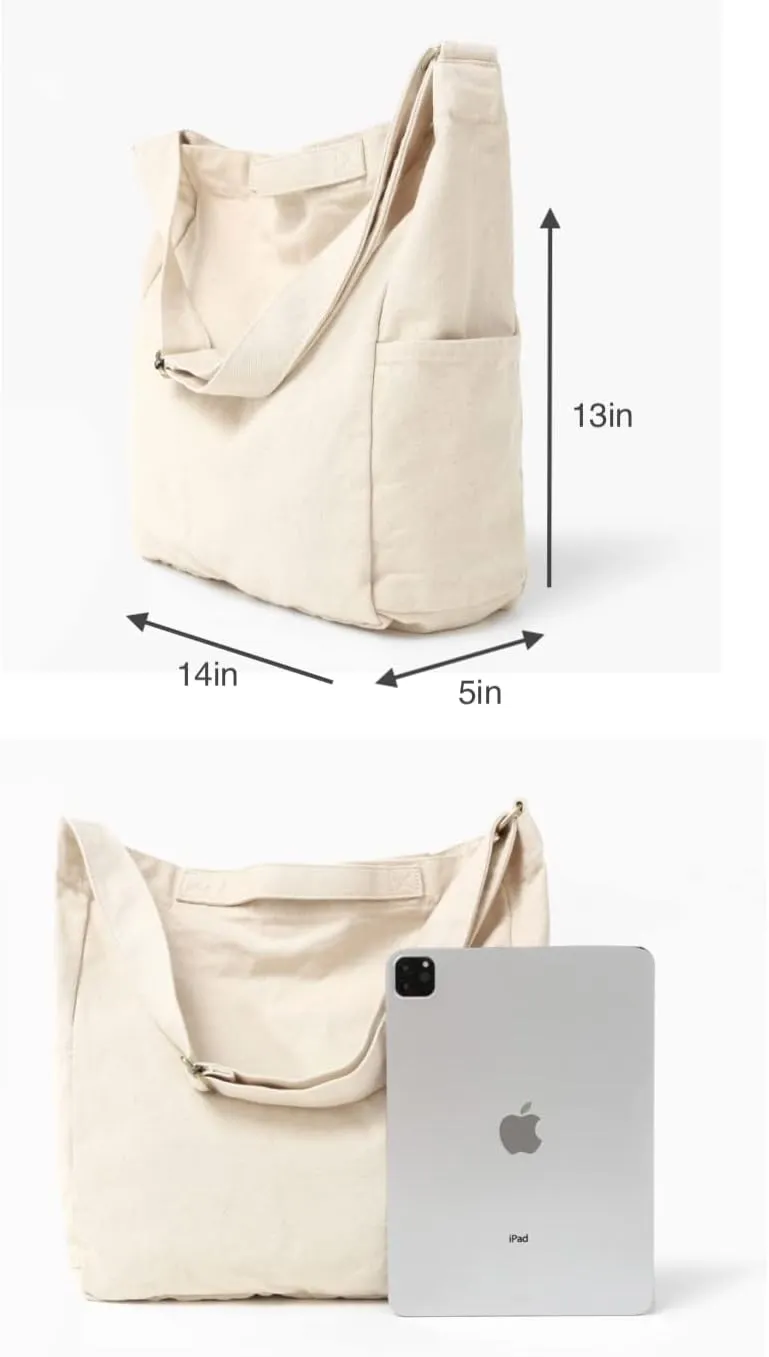 Jeelow Heavy Duty Canvas Travel Tote Handbag Shoulder Crossbody Bags Purse For Men & Women