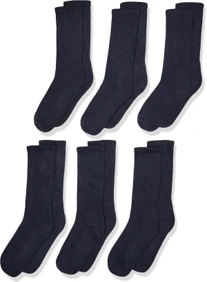 Jefferies Socks Boys' Little Seamless Half Cushion Sport Crew Socks 6 Pair Pack