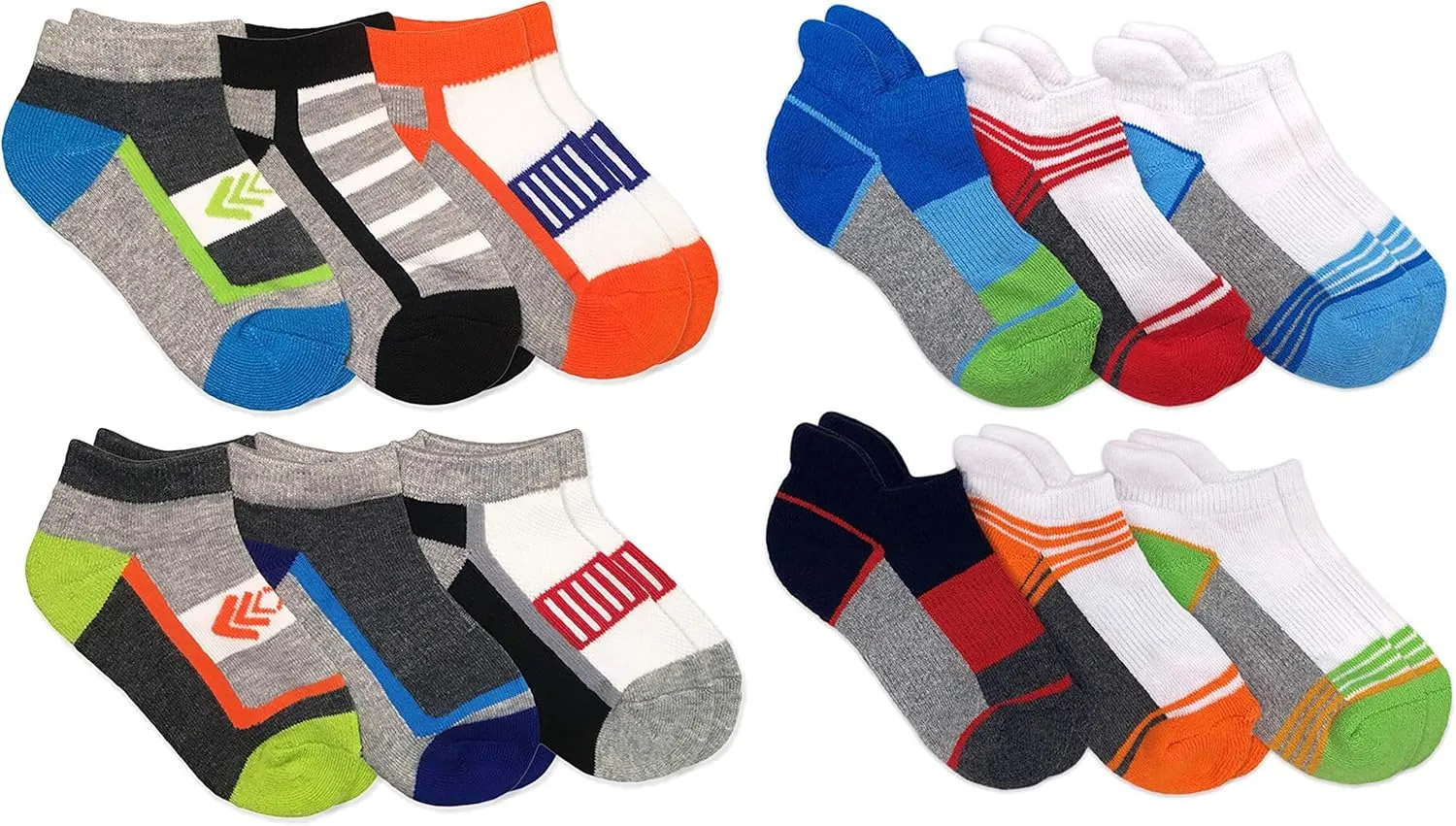 Jefferies Socks Boys Sport Tech Pattern Variety School Socks 12 Pair Pack