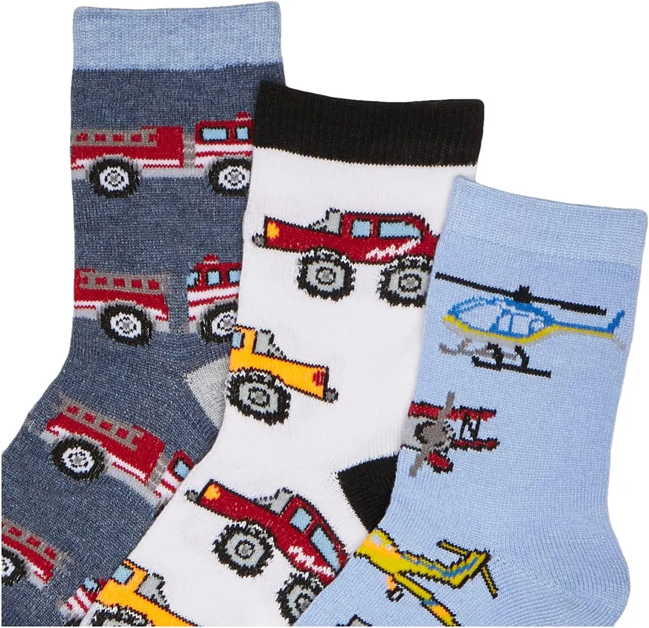 Jefferies Socks Little Boys Trains Trucks Cars Pattern Crew Socks 6 Pack