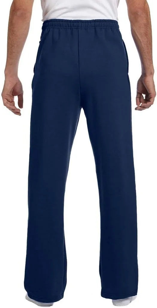 Jerzees Men's NuBlend Fleece Open Bottom Sweatpants with Pockets, Relaxed Fit, Cotton Blend