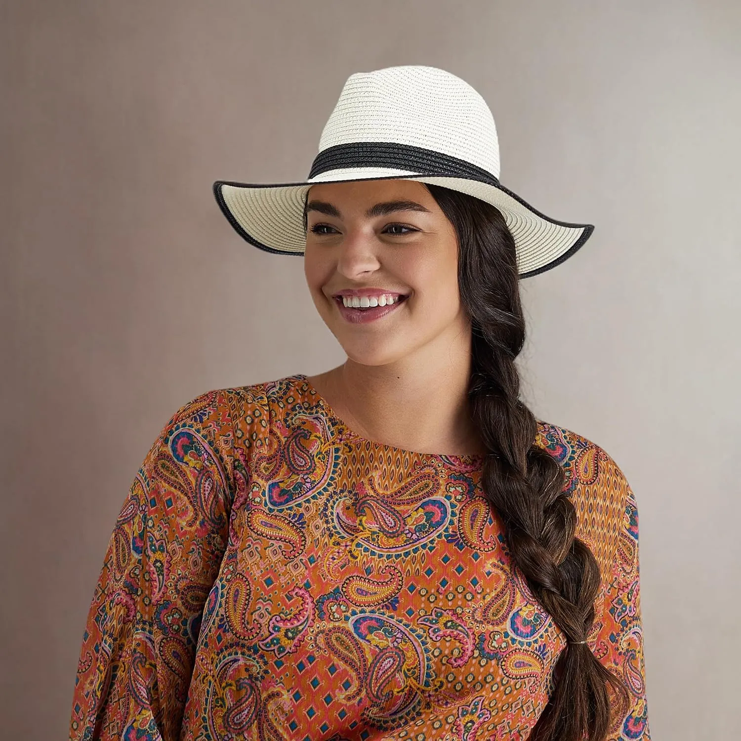 Jessica Simpson Women's Wide Brim Straw Hat