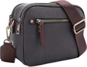 JESSIE & JAMES Small Concealed Carry Camera Crossbody Purse with Wide Shoulder Strap