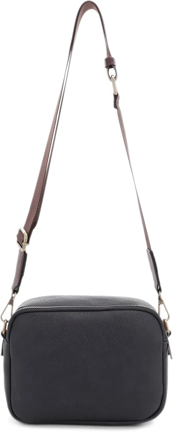 JESSIE & JAMES Small Concealed Carry Camera Crossbody Purse with Wide Shoulder Strap