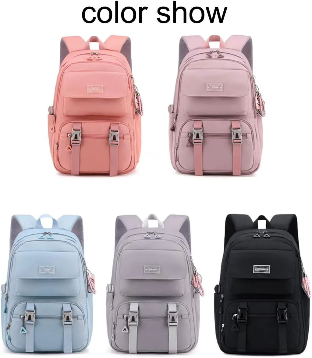 JiaYou Teen Girls Casual Backpack High Middle School Daypack Women Daily Travel Laptop Bag (2# Black, 26 Liters)