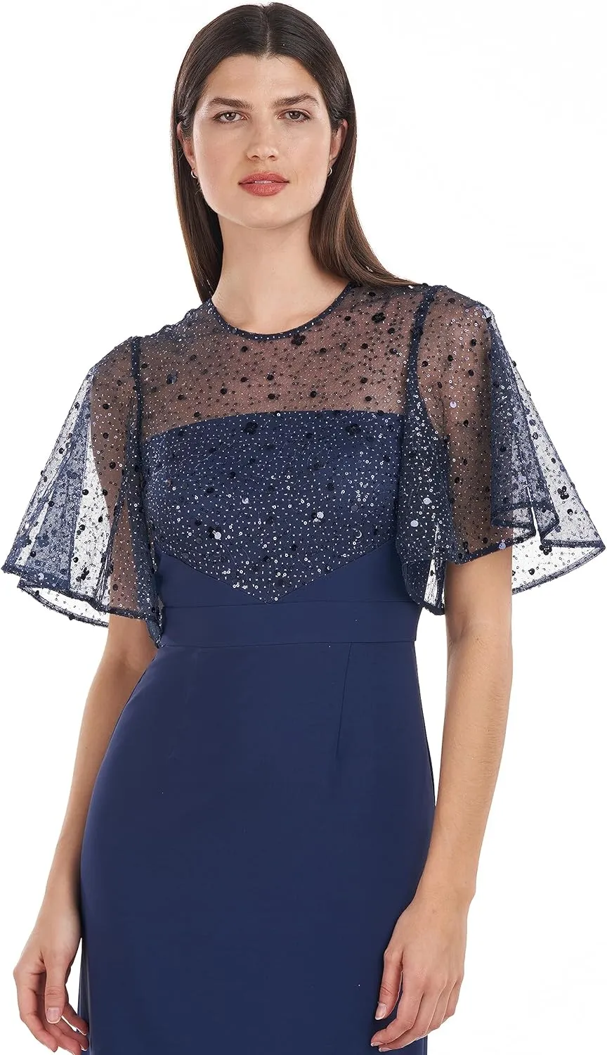 JS Collections Women's Journee Flutter A-line Gown