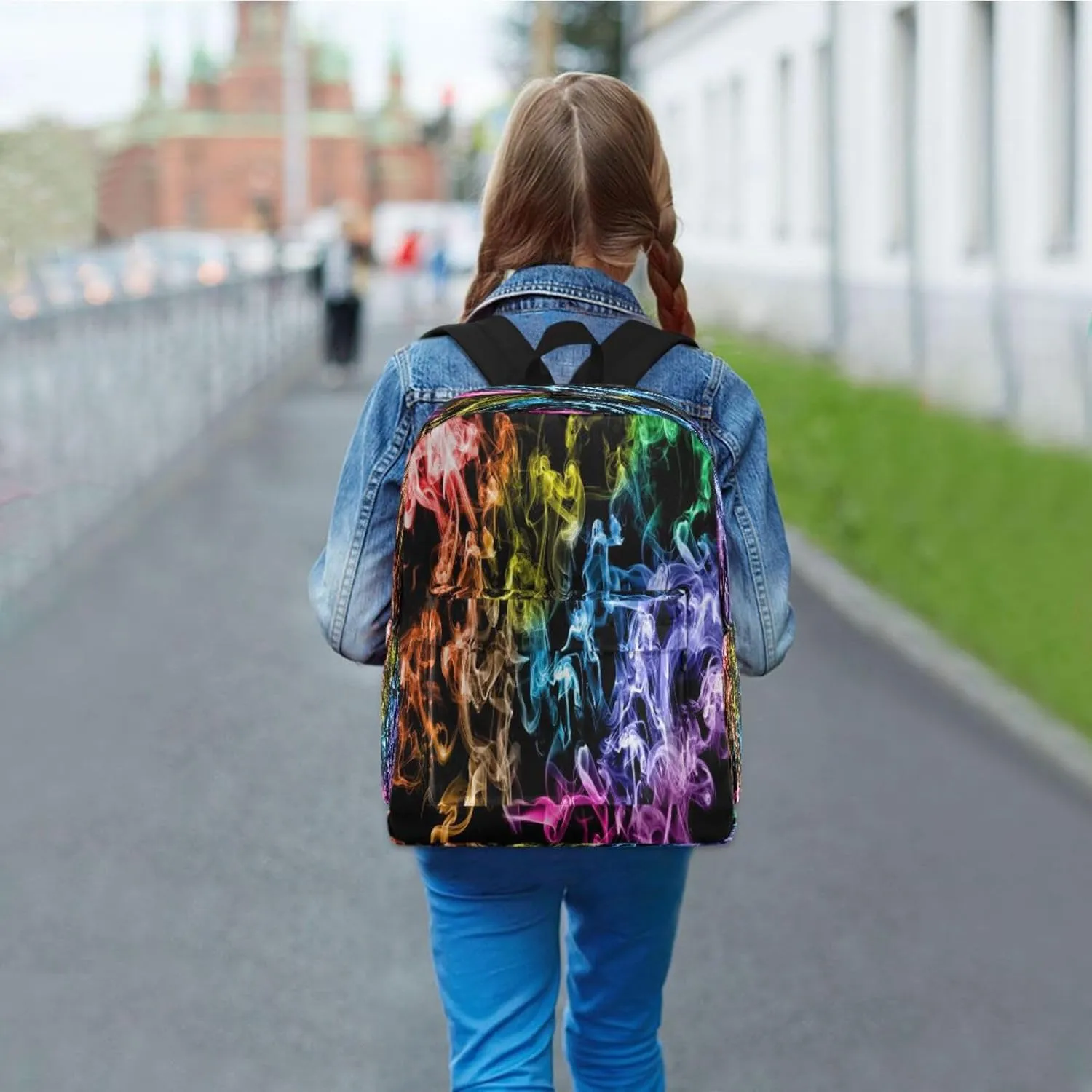 JSTEL Smoke Backpack Toddler Teenager School Backpack Smoke Kid Bookbag for Boys Girl Ages 5 to 19