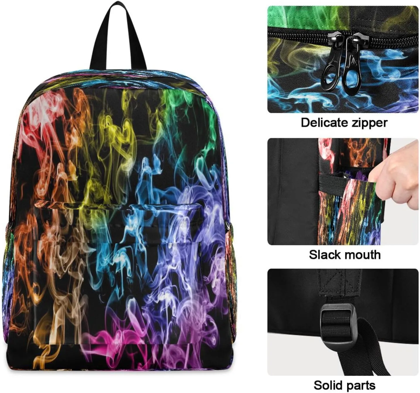 JSTEL Smoke Backpack Toddler Teenager School Backpack Smoke Kid Bookbag for Boys Girl Ages 5 to 19