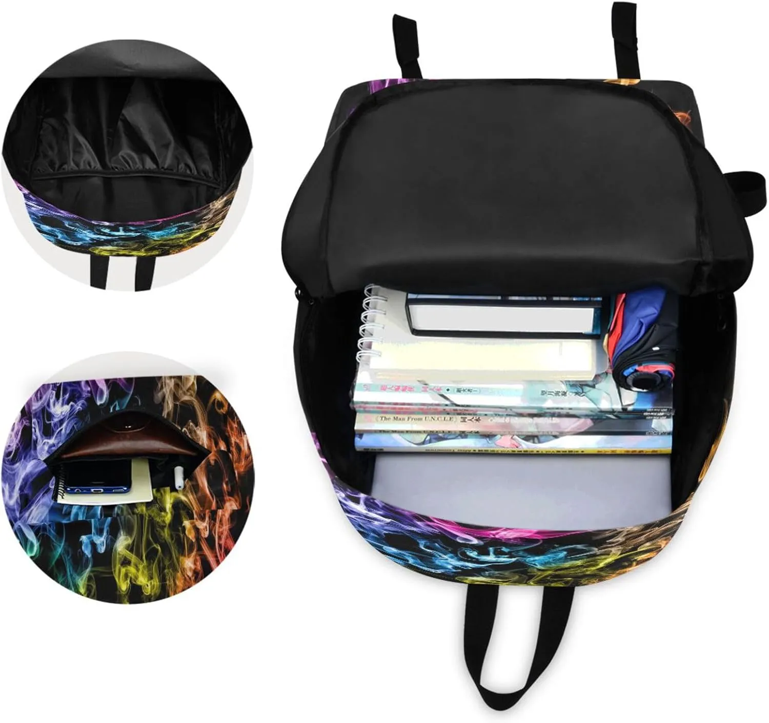 JSTEL Smoke Backpack Toddler Teenager School Backpack Smoke Kid Bookbag for Boys Girl Ages 5 to 19