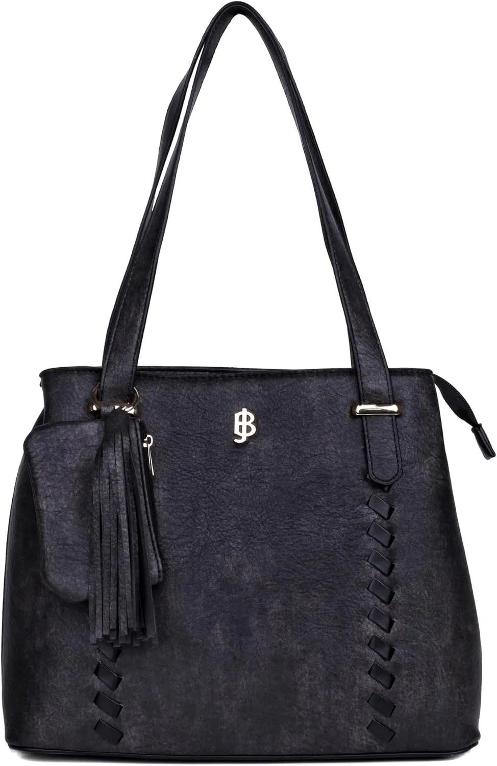 Julia Buxton Whip Stitch Vegan Leather Organizer Tote Bag