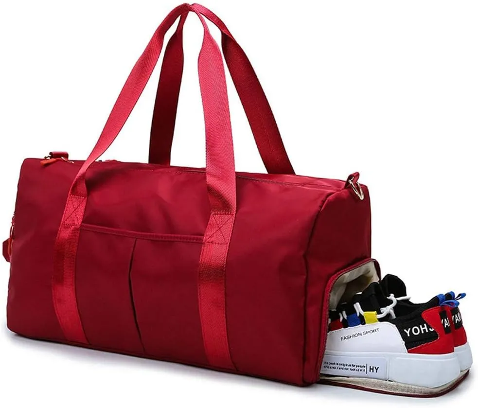 KARRESLY Sports Gym Bag for Women or Men Travel Duffel Bag with Wet Pocket and Shoes Compartment for Training Swim Yoga(Light purple) free size