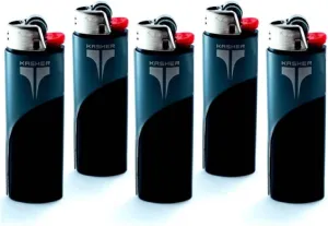 Kasher’s Classic Lighter Tool Pack of 5 - Lightweight & Multi Tool Accessory for Lighters - Suitable to use as Pipe Cleaner, Poker, Cutter or Multi-Tool Lighter Case (Black, Without Lighter)