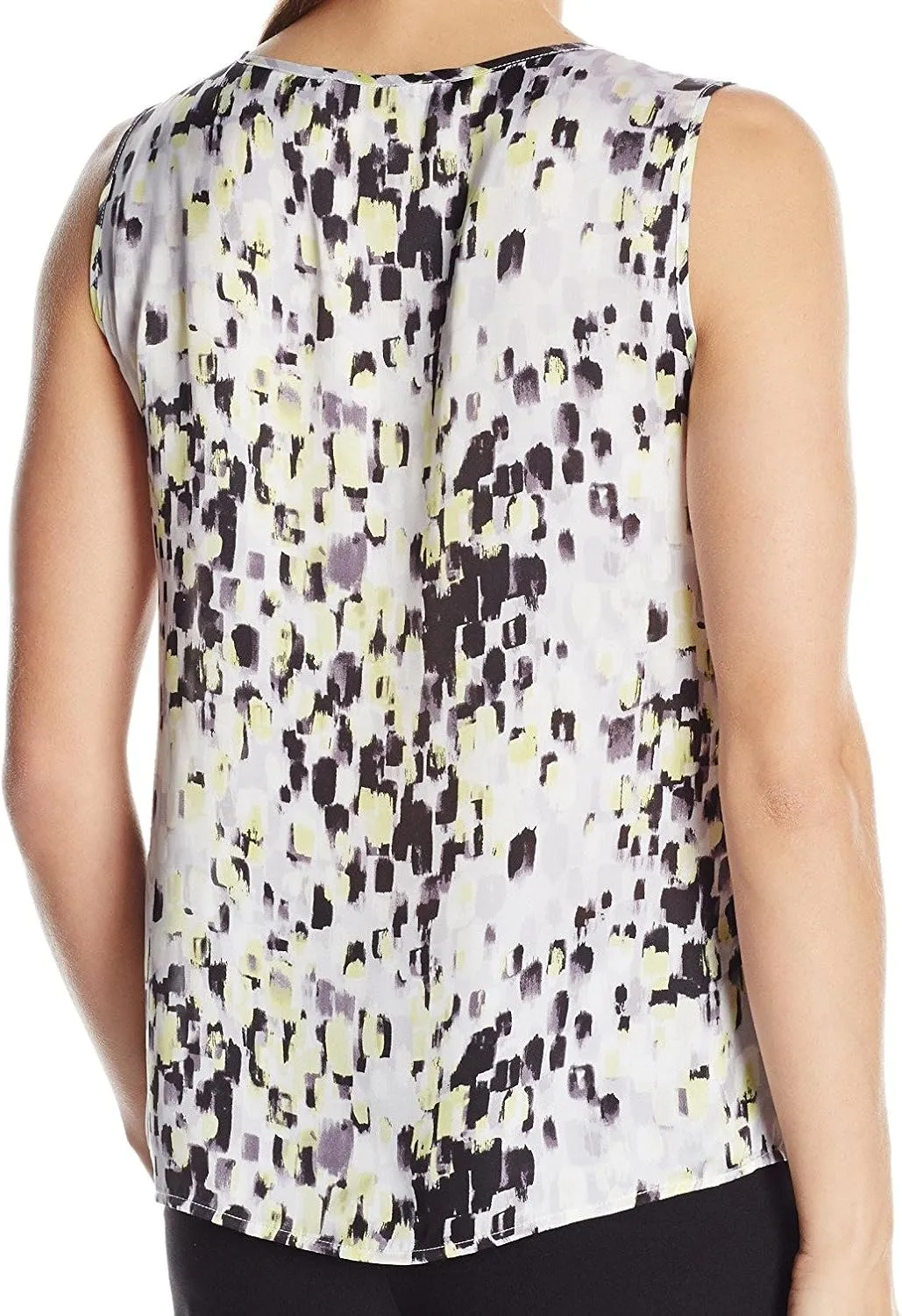 Kasper Women's Petite Size Keyhole Smeared Strokes Print Cami