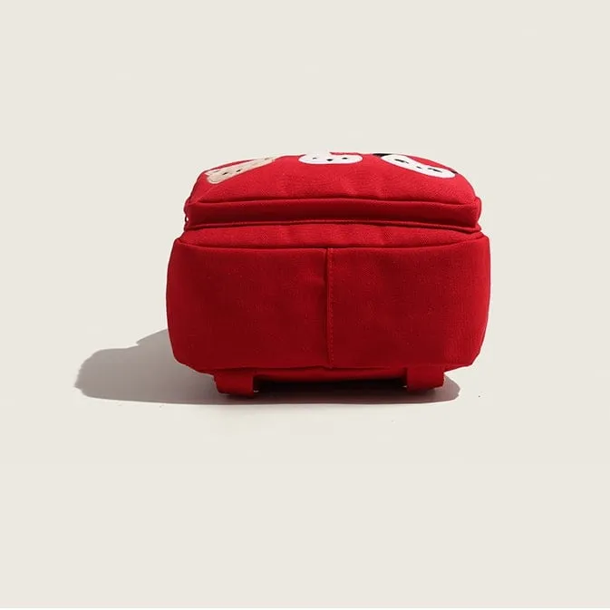 Kawaii Red Hello Kitty Canvas Backpack