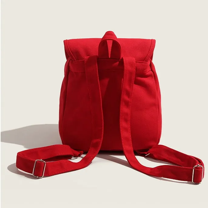 Kawaii Red Hello Kitty Canvas Backpack