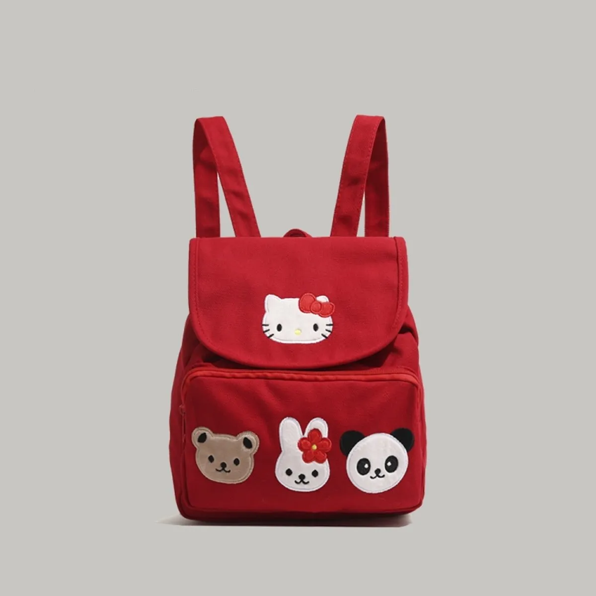 Kawaii Red Hello Kitty Canvas Backpack