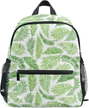 Kcldeci Palm Leaf Green Tropic Tree Kids Backpack for Girls Boys Toddler Preschool Backpacks School Bag Cute Kindergarten Bookbag S