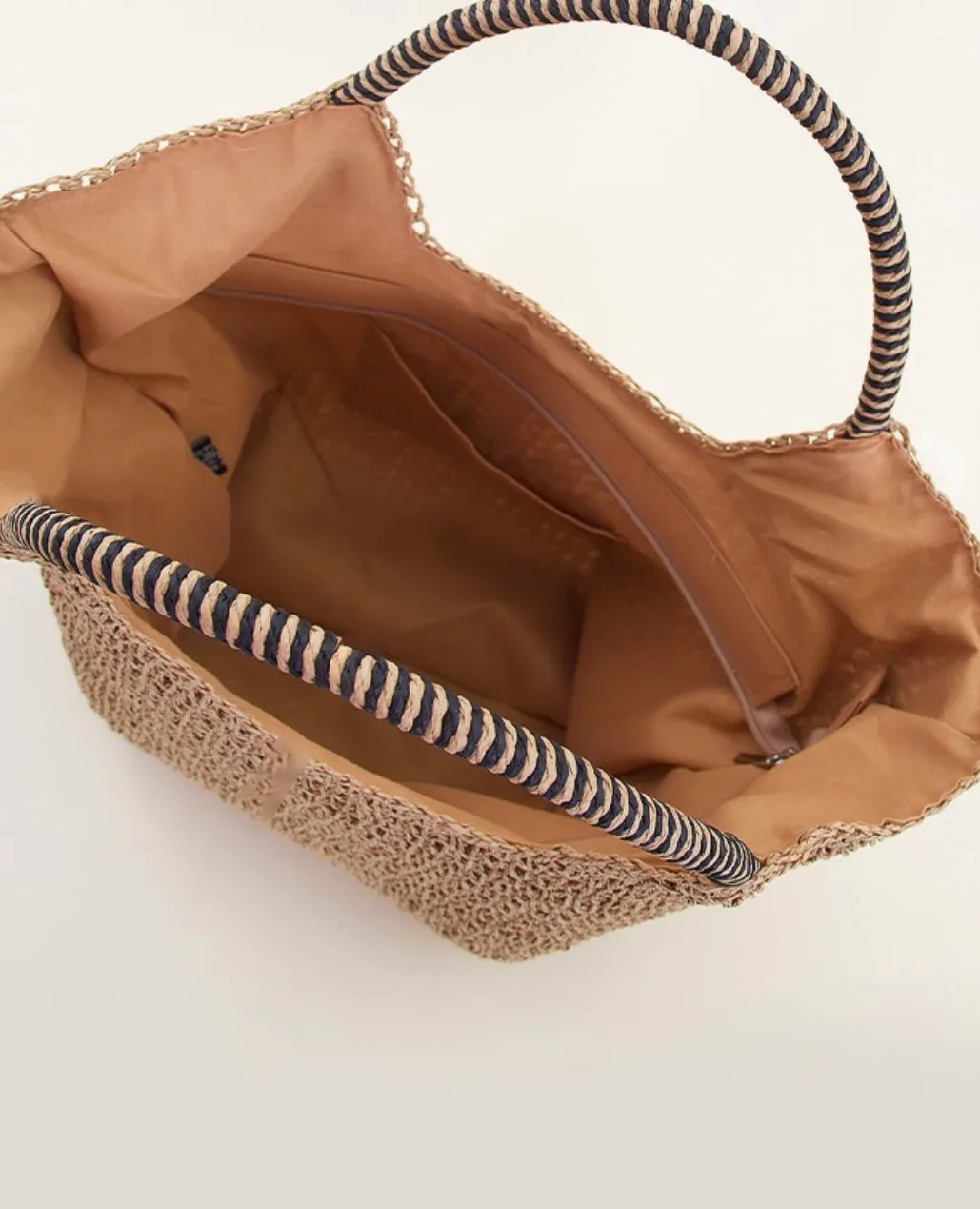 Khaki oversize Restort Straw Beach Tote Bag