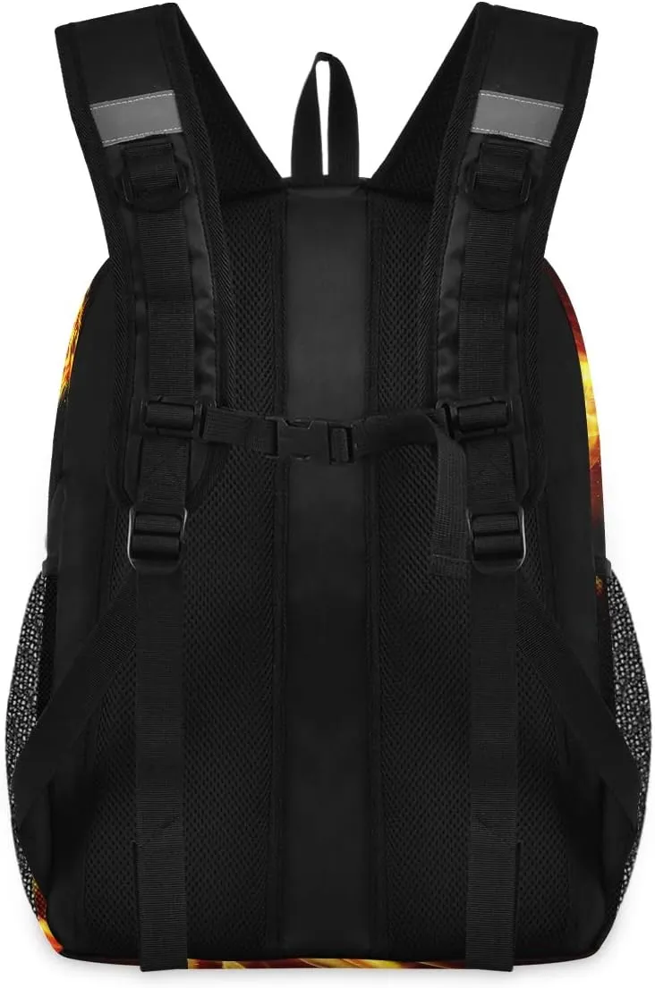 Kids Backpack Dragon Fire Three Layer Arc Bookbag for Boys Girls Elementary School Casual Travel Bag Laptop Daypack