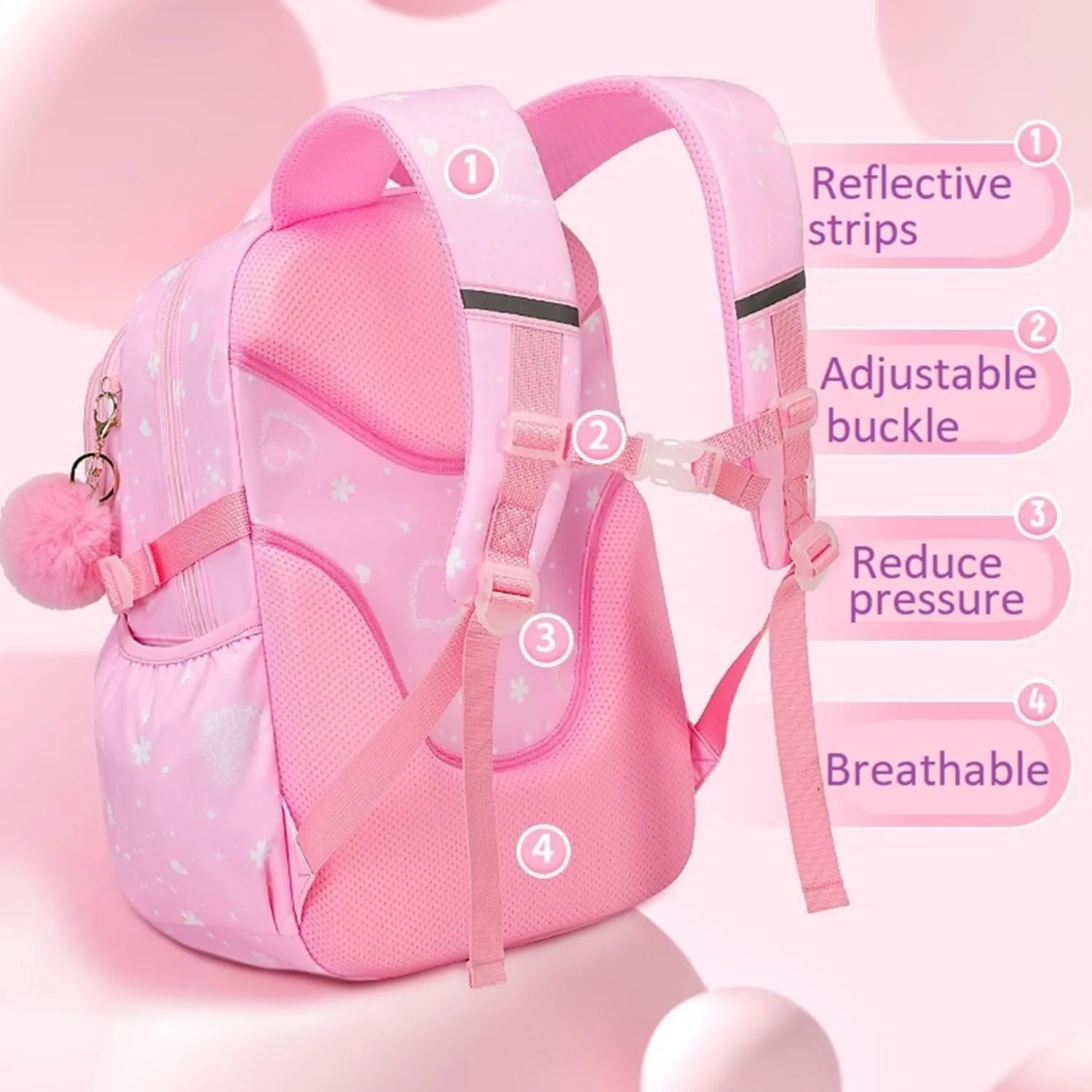 Kids Backpack for Girls Bookbag for Elementary School Pre Girls School Bag Water Resistant Blue